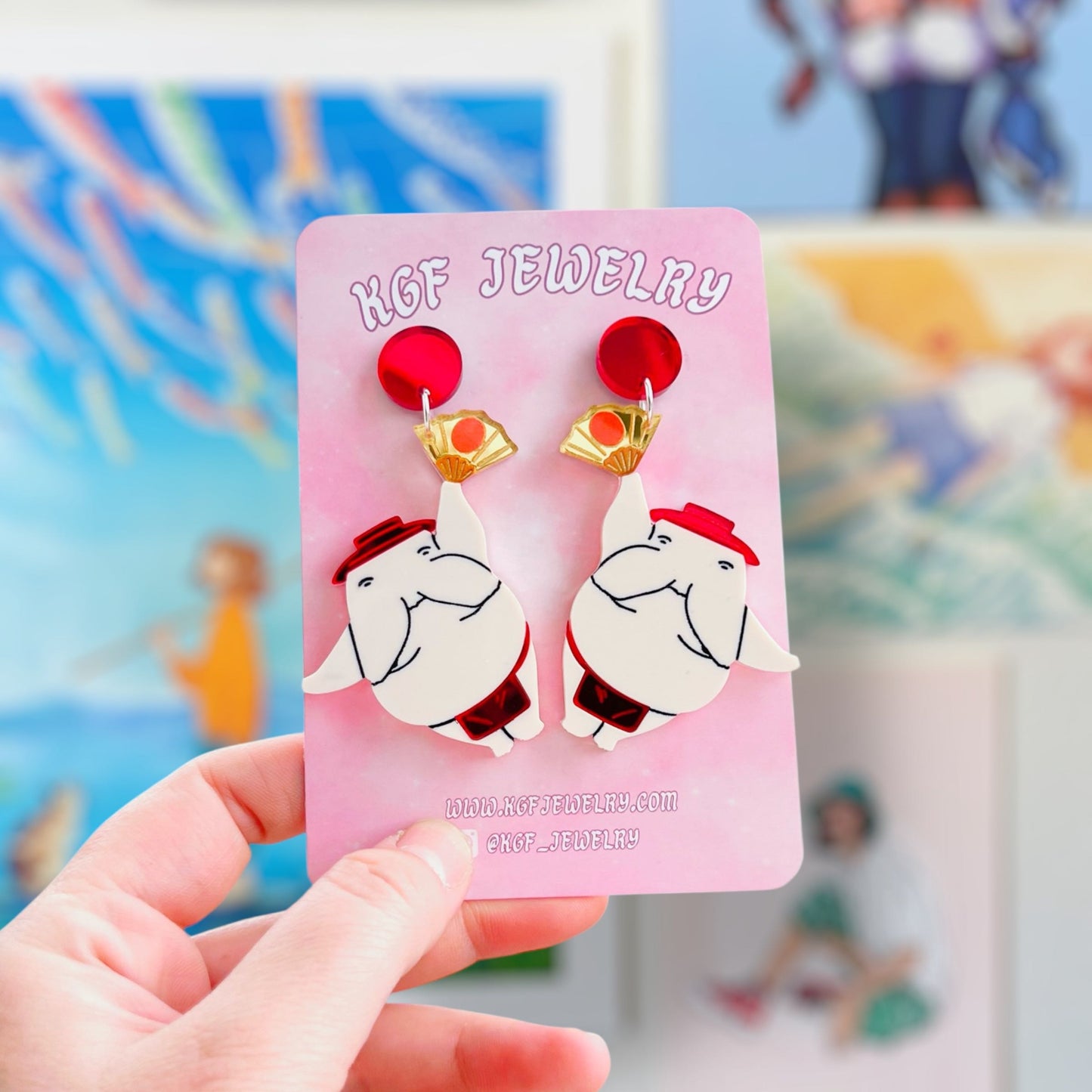 Radish Spirit Handmade Acrylic Dangle Earrings & Keychains