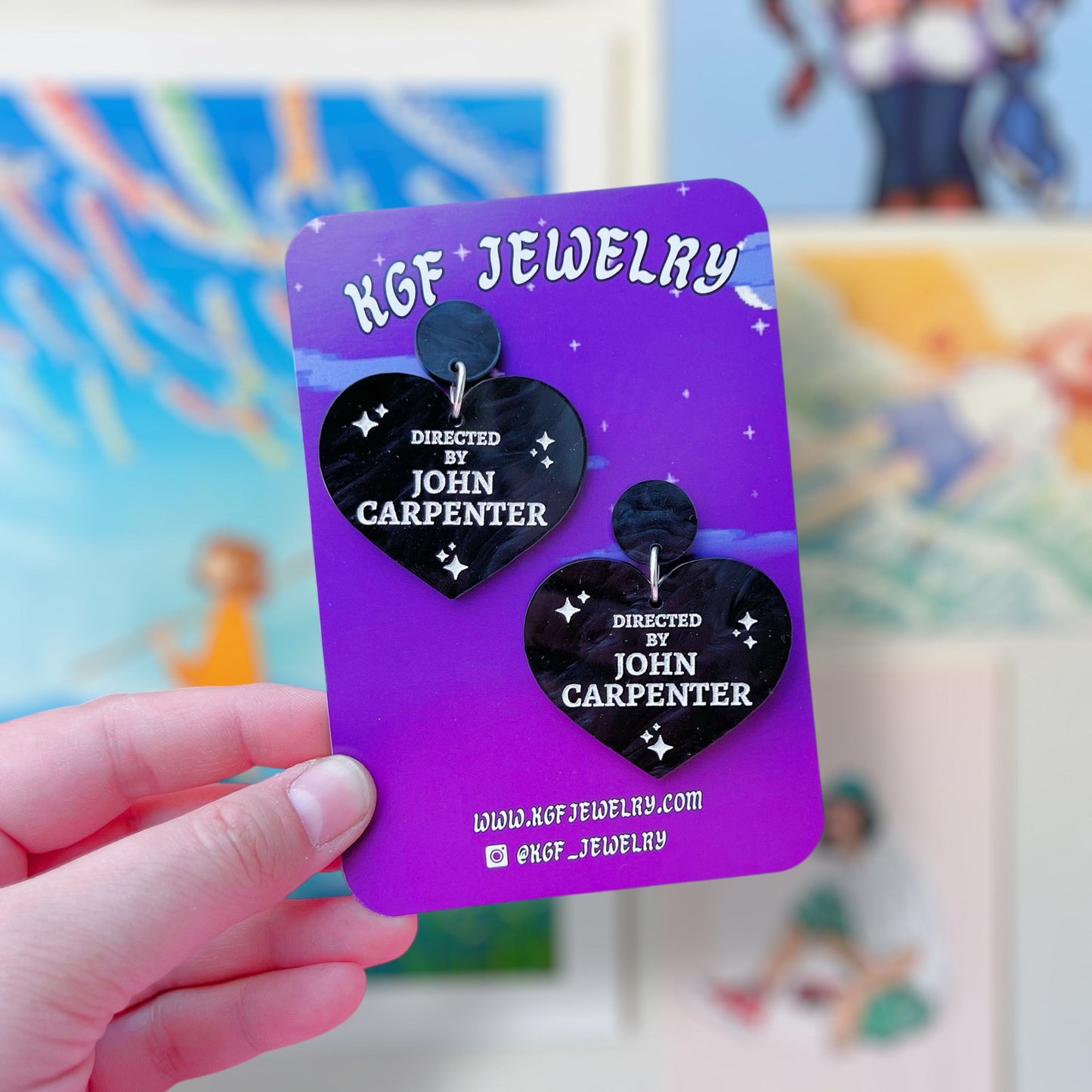 John Carpenter Hearts Acrylic Earrings & Keychains