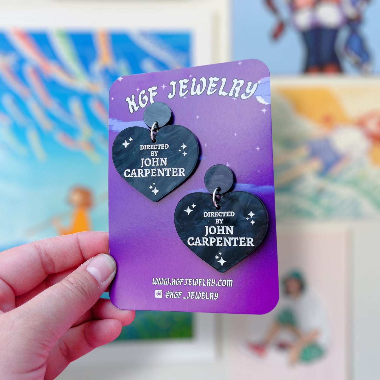 John Carpenter Hearts Acrylic Earrings & Keychains