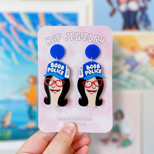 Boob Police Acrylic Earrings & Keychains