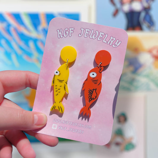 Fluffy & Mullet Handmade Acrylic Dangle Earrings & Keychains