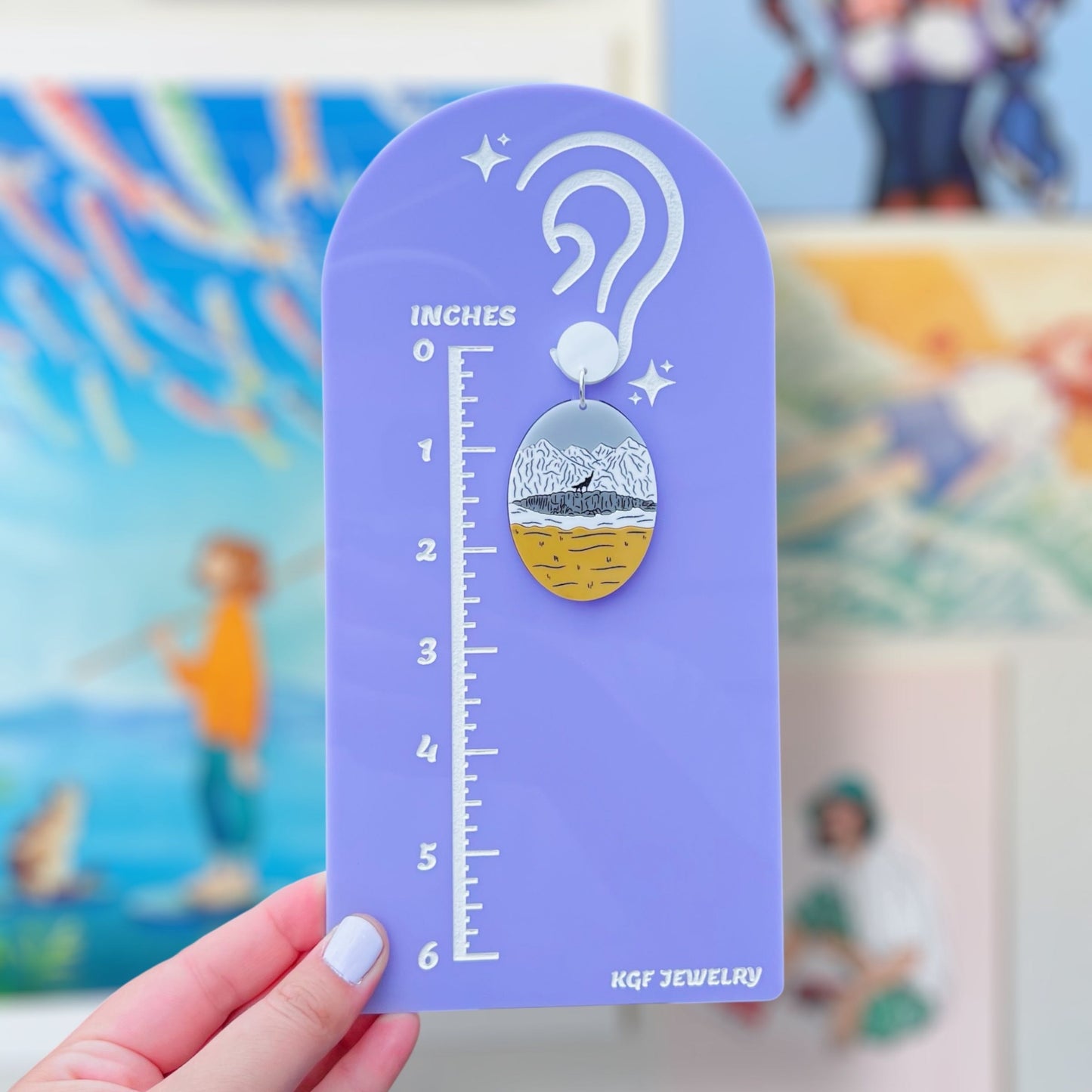 Wolf Fist Bump Handmade Acrylic Dangle Earrings & Keychains