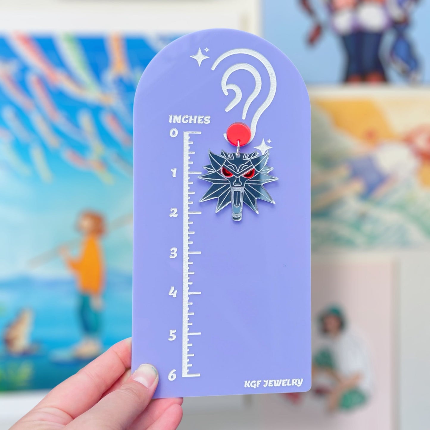 Witcher Medallion Handmade Acrylic Dangle Earrings & Keychains