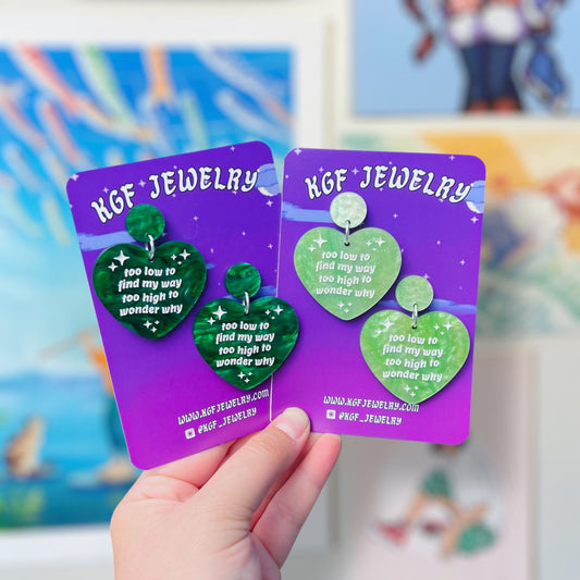 Too High Hearts Acrylic Earrings