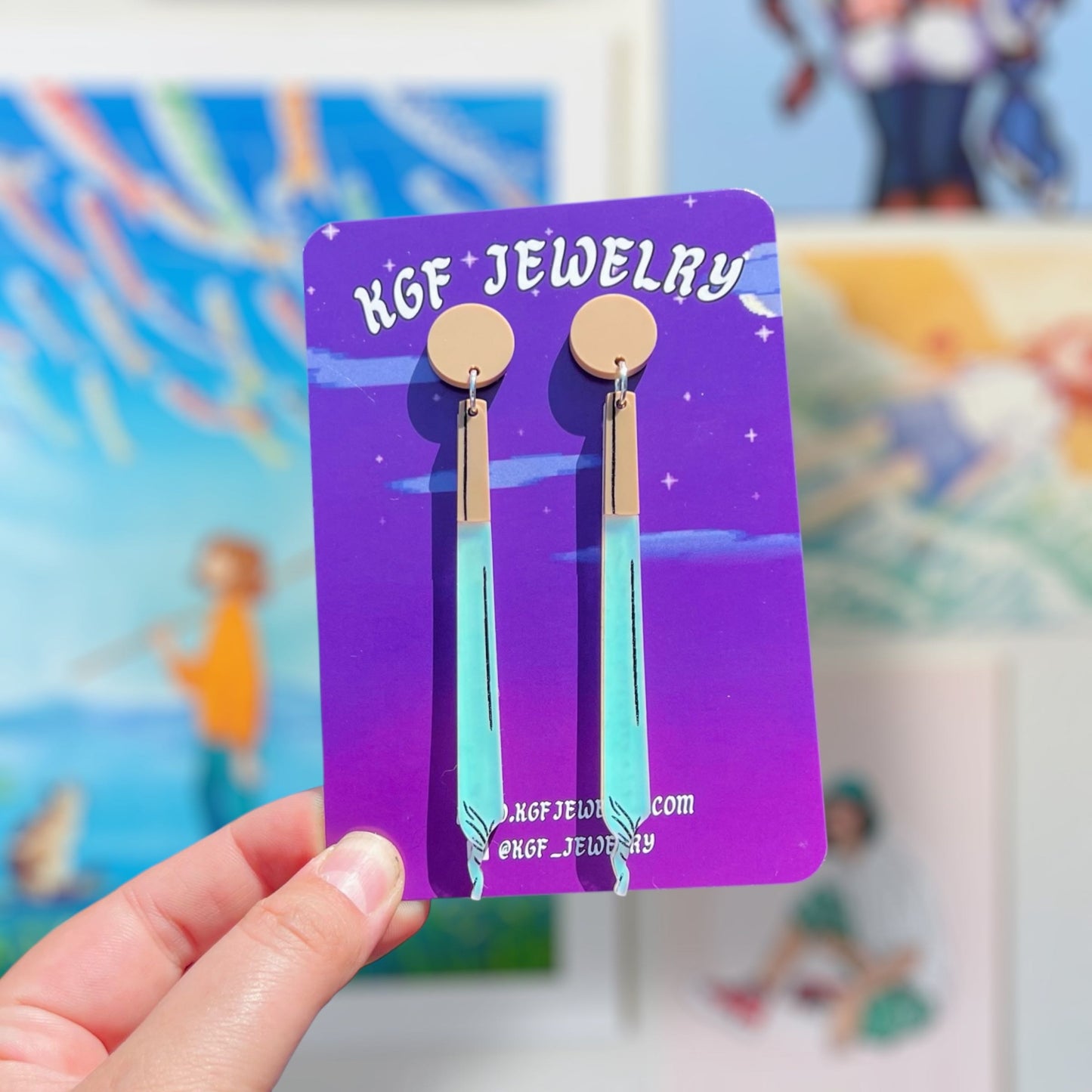 Joints Handmade Acrylic Dangle Earrings & Keychains