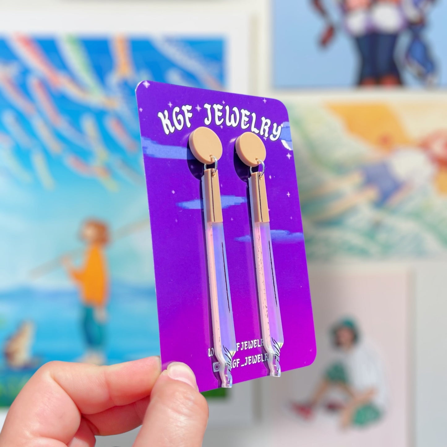 Joints Handmade Acrylic Dangle Earrings & Keychains