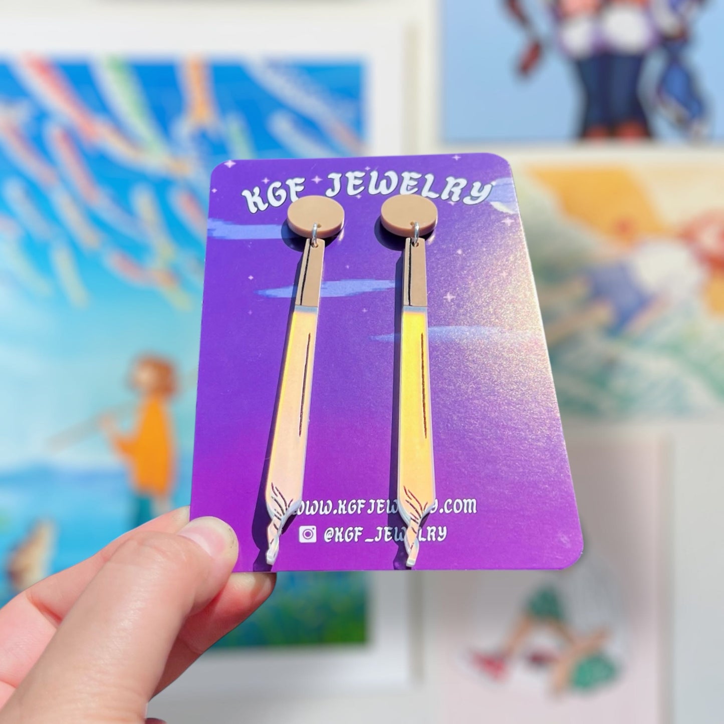 Joints Handmade Acrylic Dangle Earrings & Keychains