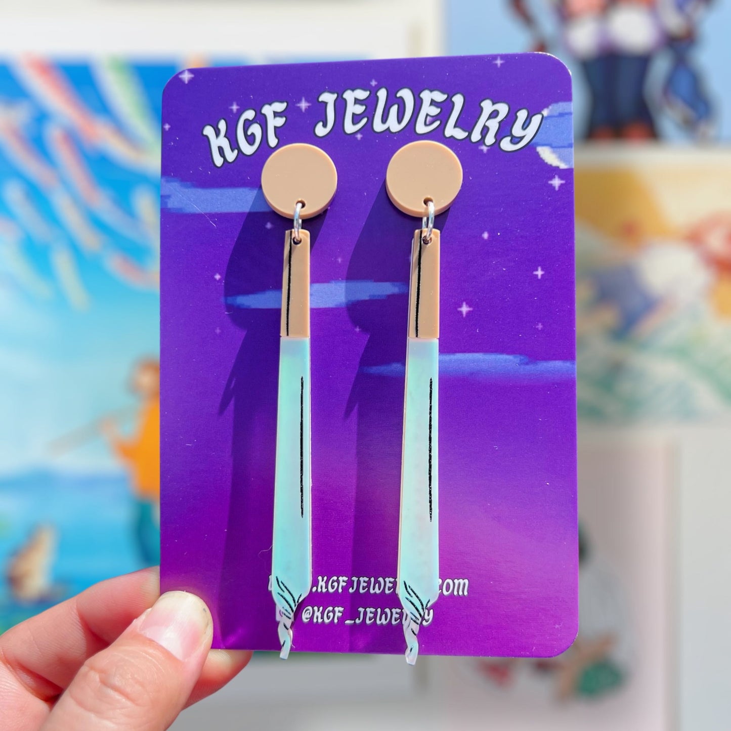 Joints Handmade Acrylic Dangle Earrings & Keychains