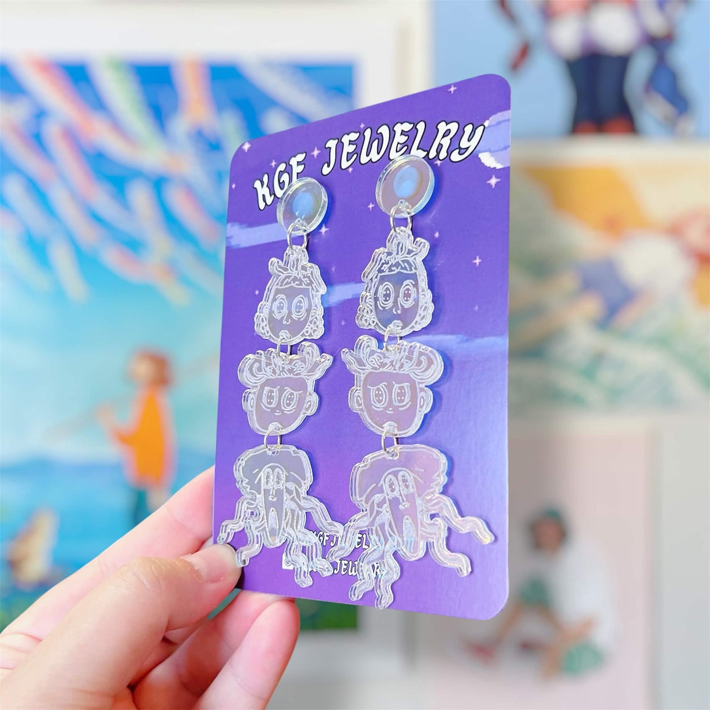 Ghost Children Handmade Acrylic Statement Earrings & Keychains