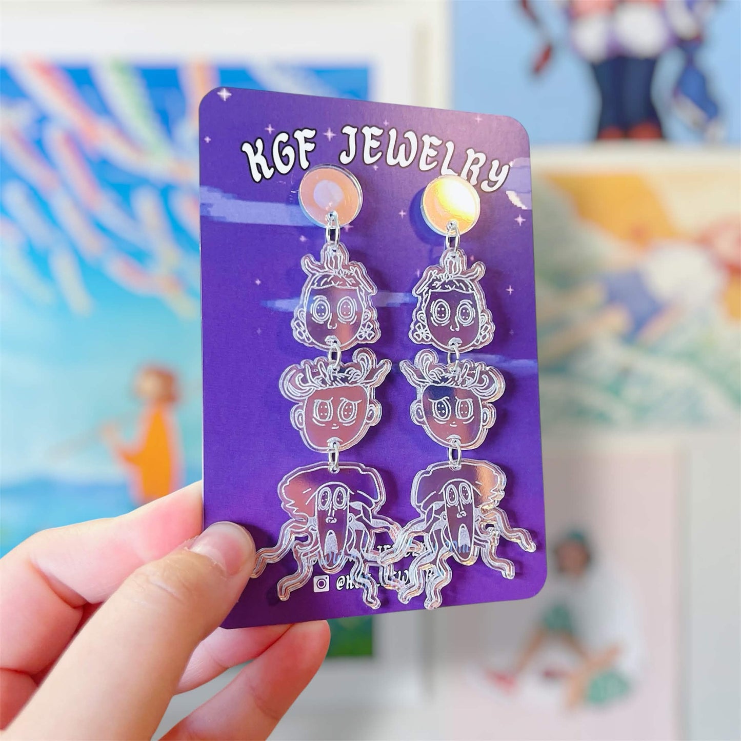 Ghost Children Handmade Acrylic Statement Earrings & Keychains