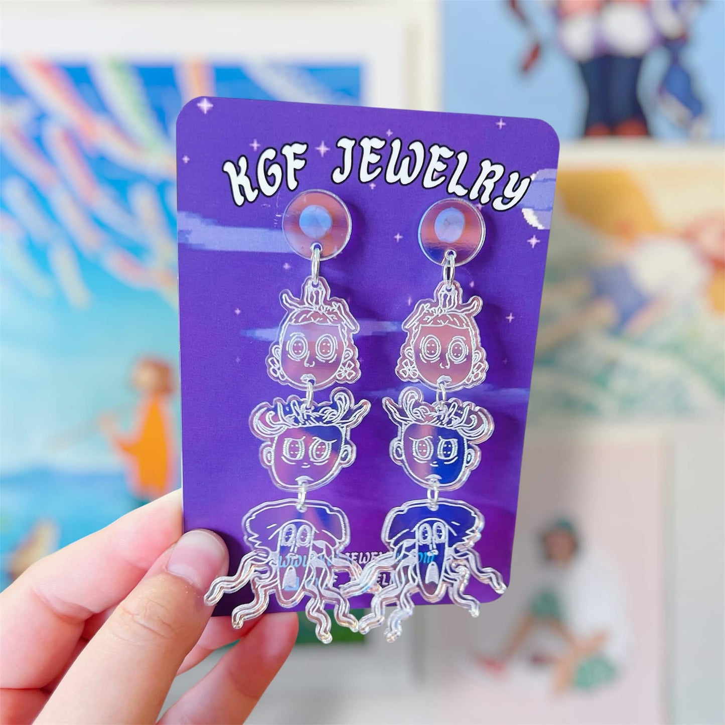 Ghost Children Handmade Acrylic Statement Earrings & Keychains