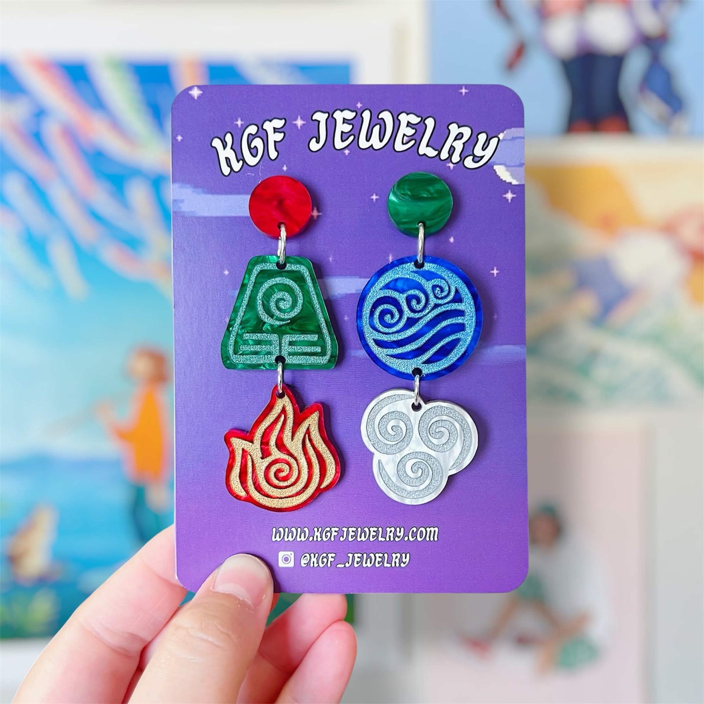 Avatar Elements Handmade Acrylic Statement Earrings