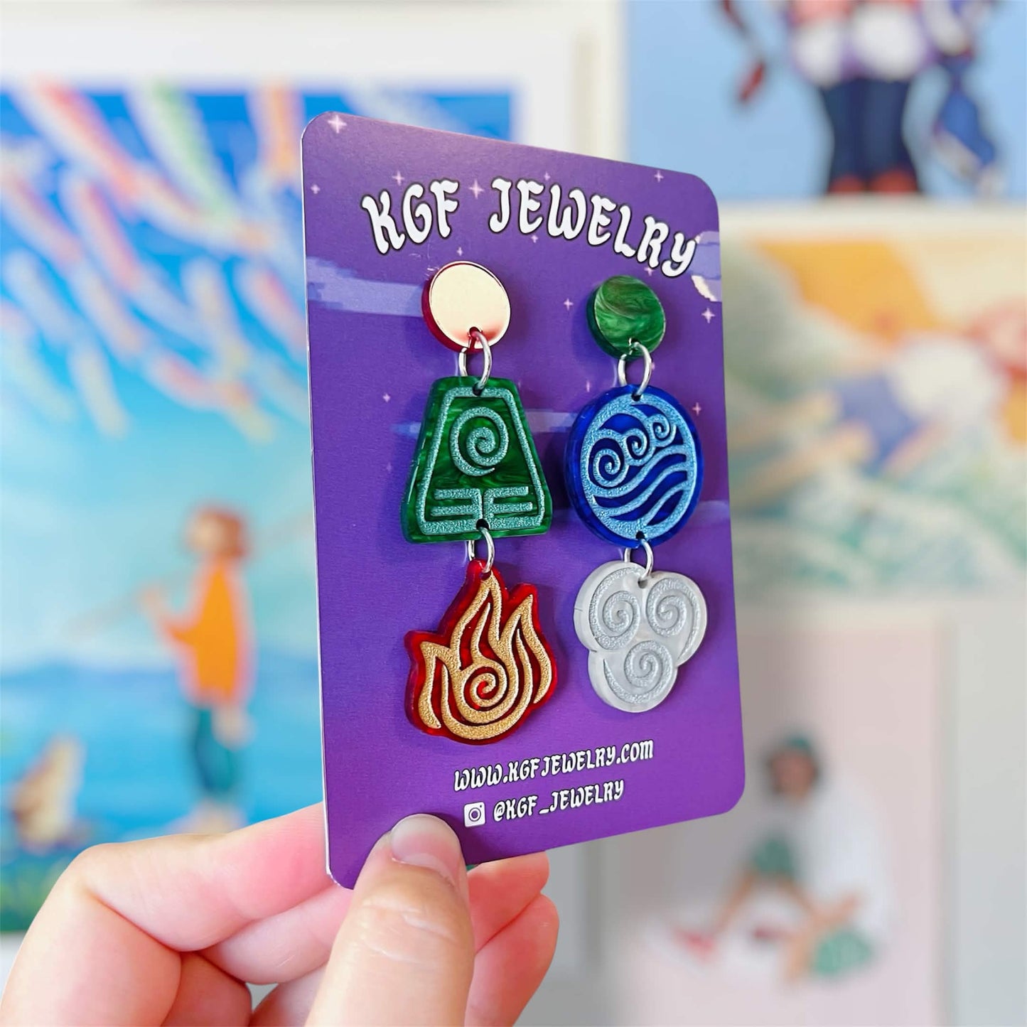 Avatar Elements Handmade Acrylic Statement Earrings
