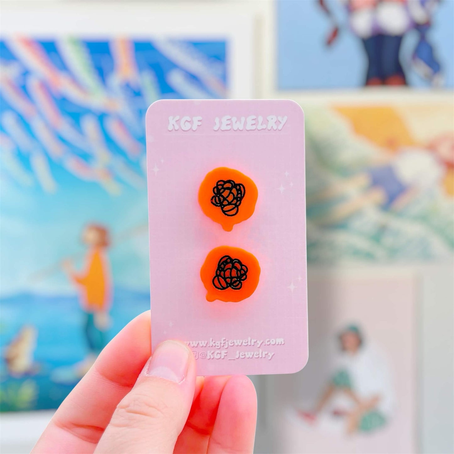 Tomodachi Bubbles Video Game Handmade Acrylic Statement Earrings, Keychains, Pins, Hair Clips