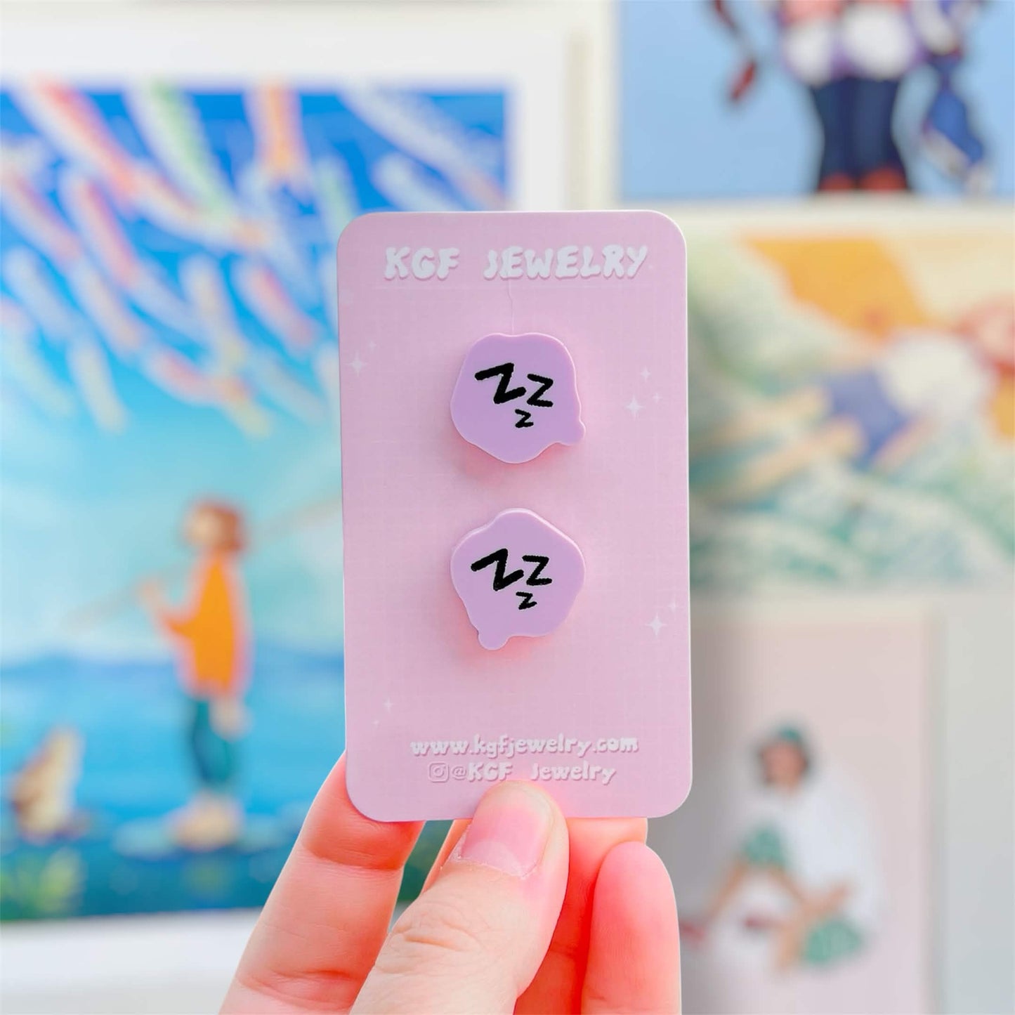Tomodachi Bubbles Video Game Handmade Acrylic Statement Earrings, Keychains, Pins, Hair Clips