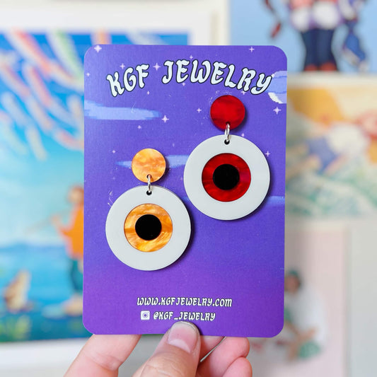 Spooky Eyeball Halloween Handmade Acrylic Earrings, Keychains, Pins