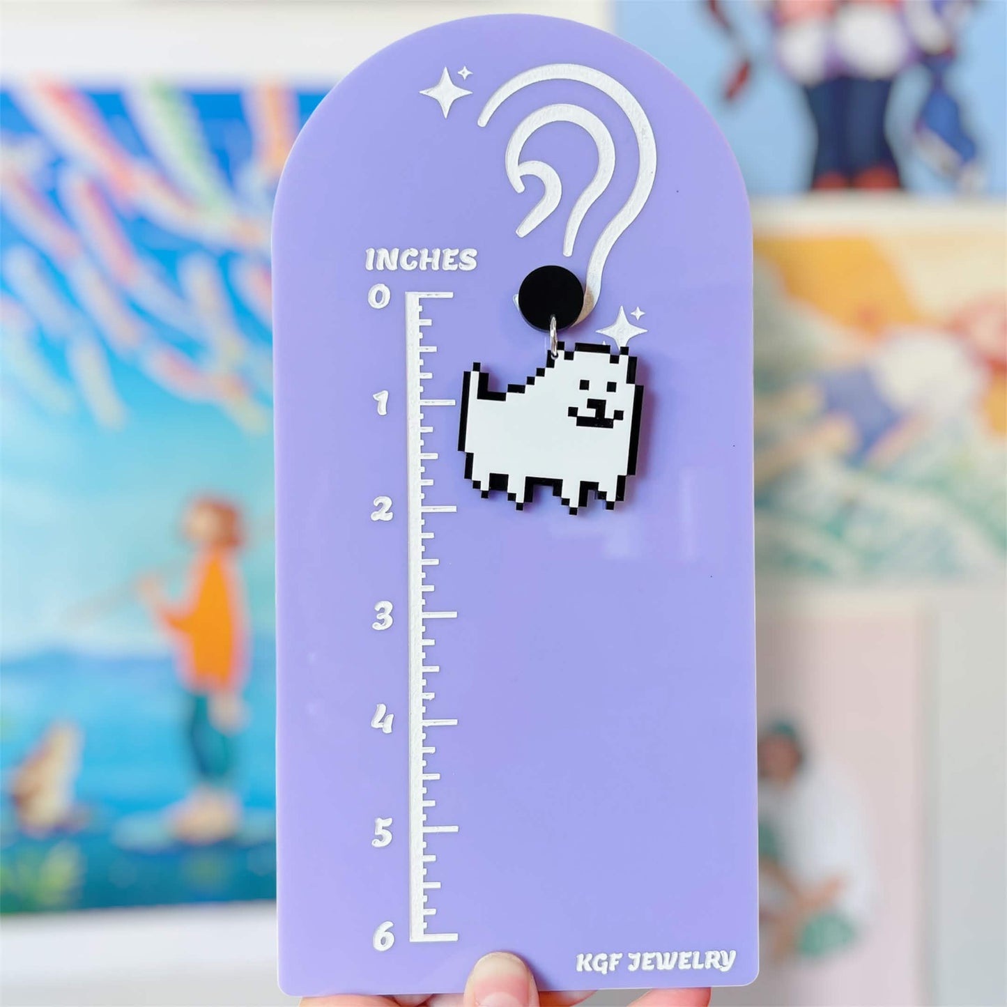 Annoying Dog Video Game Handmade Acrylic Earrings, Keychains, Pins