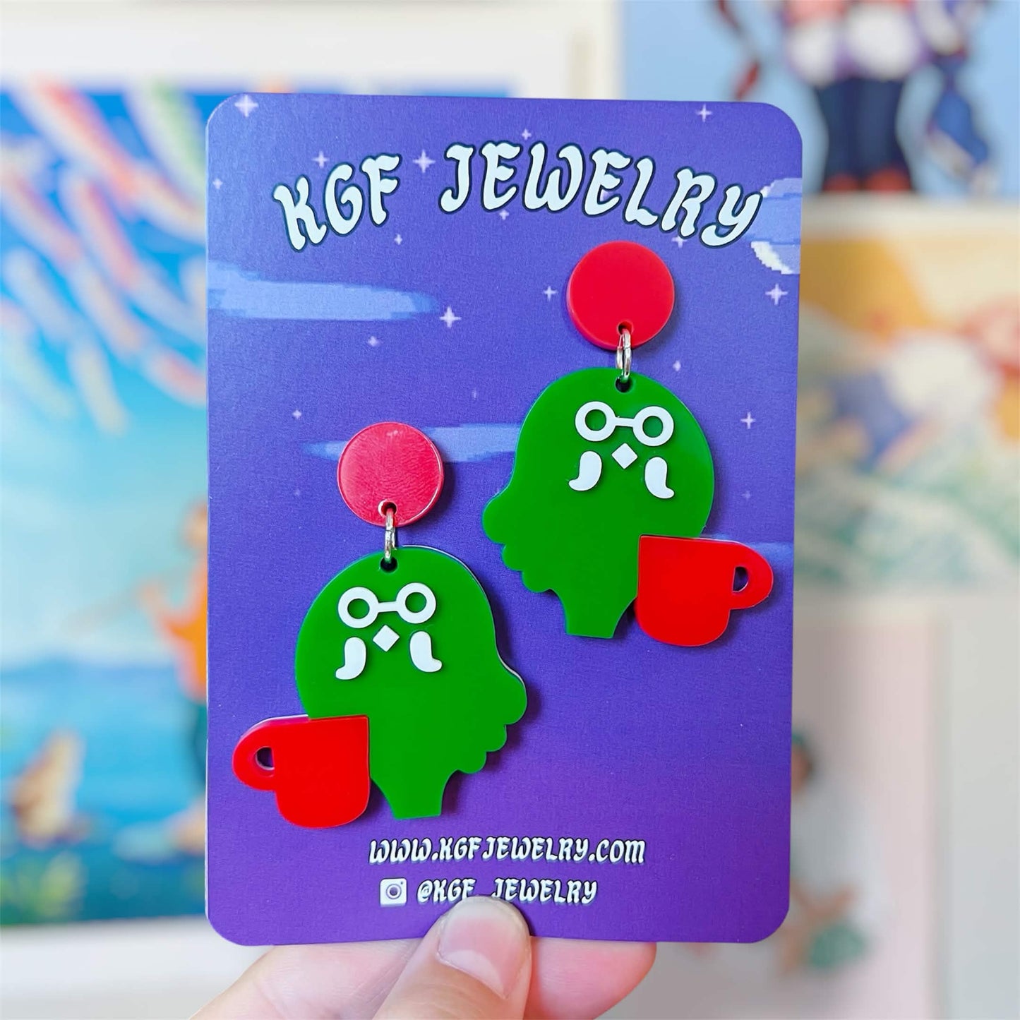 Brewster Logo Video Game Handmade Acrylic Earrings, Keychains, Pins