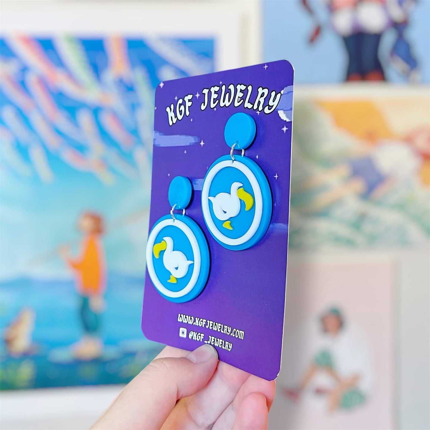 Dodo Airlines Video Game Handmade Acrylic Earrings, Keychains, Pins