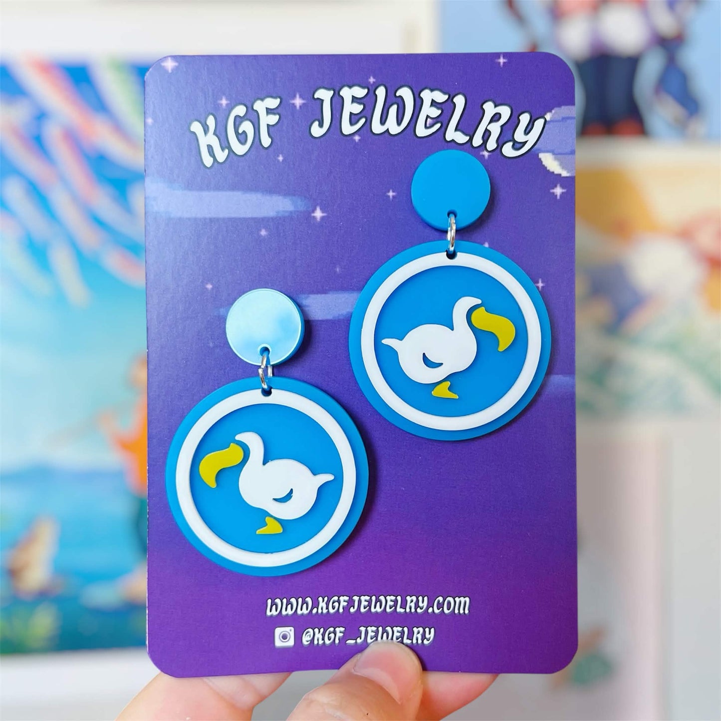 Dodo Airlines Video Game Handmade Acrylic Earrings, Keychains, Pins