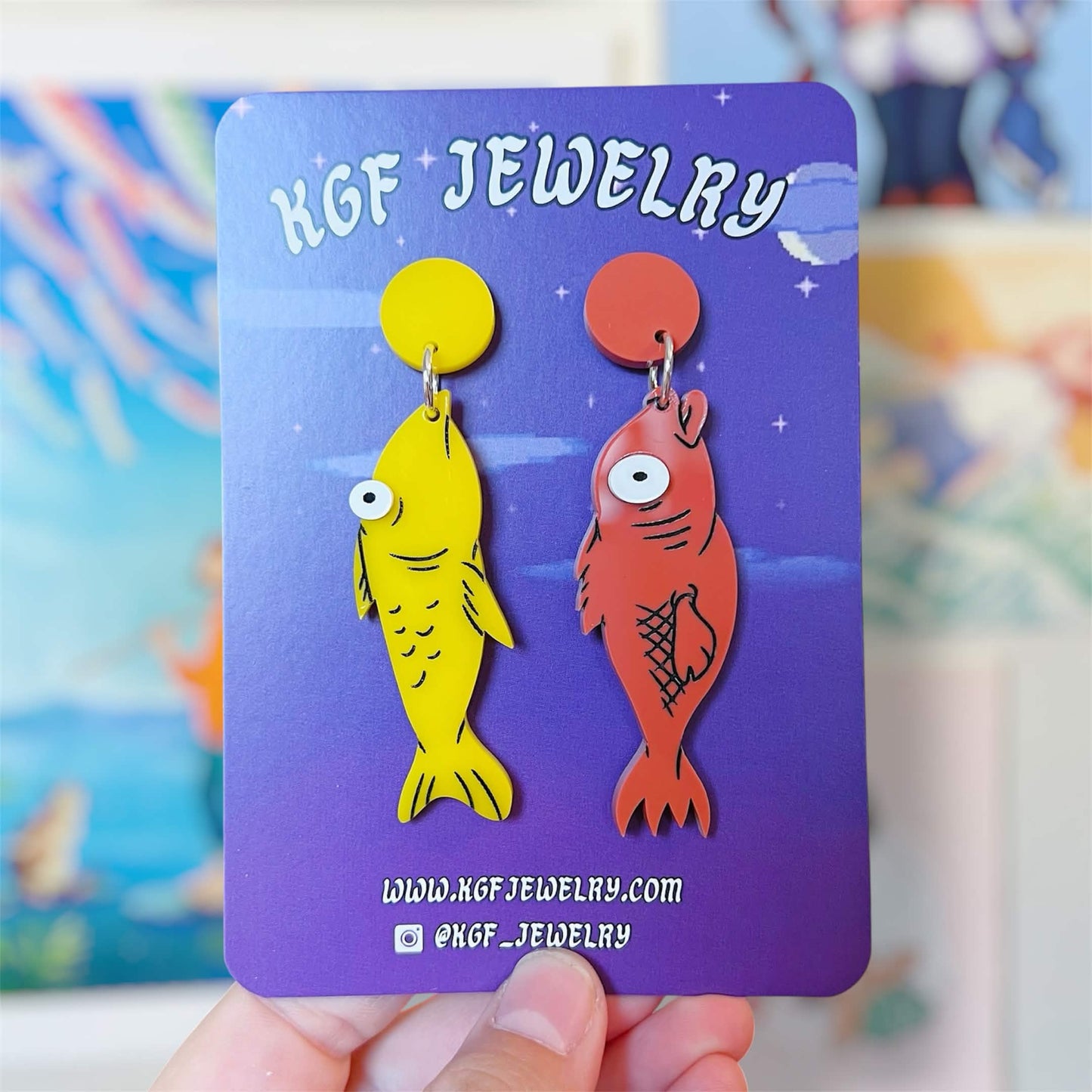 Fluffy & Mullet Video Game Handmade Acrylic Statement Earrings, Keychains, Pins
