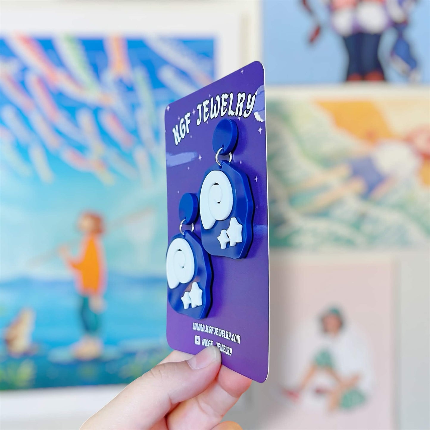 Fossil Video Game Handmade Acrylic Earrings, Keychains, Pins