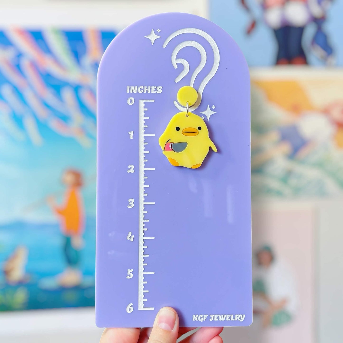 Knife Duck Meme Handmade Acrylic Statement Earrings, Keychains, Pins