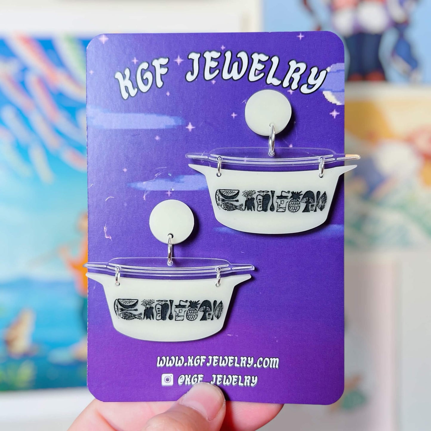 Mod Kitchen Pyrex Dish Handmade Acrylic Earrings & Keychains