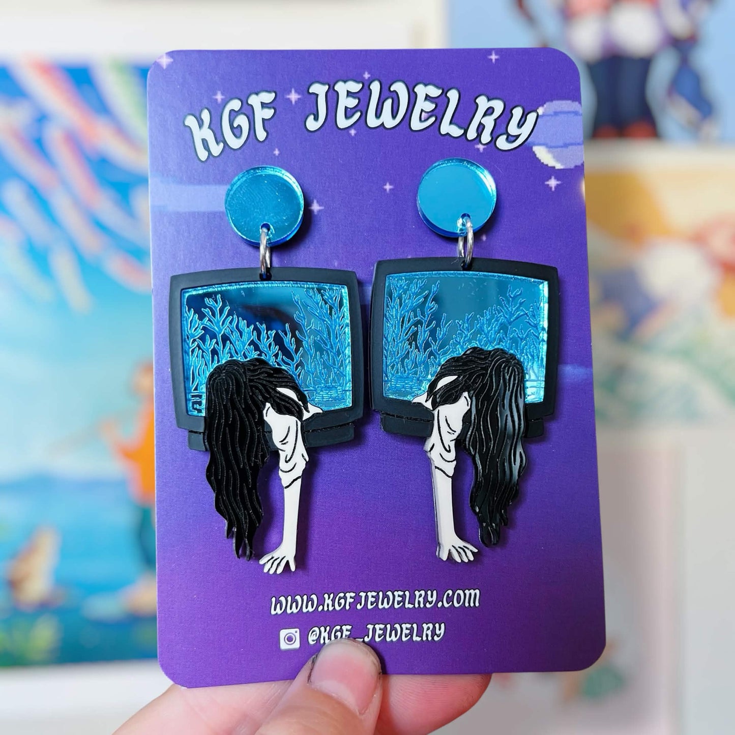 Samara Ring Movie Handmade Acrylic Statement Earrings, Keychains, Pins