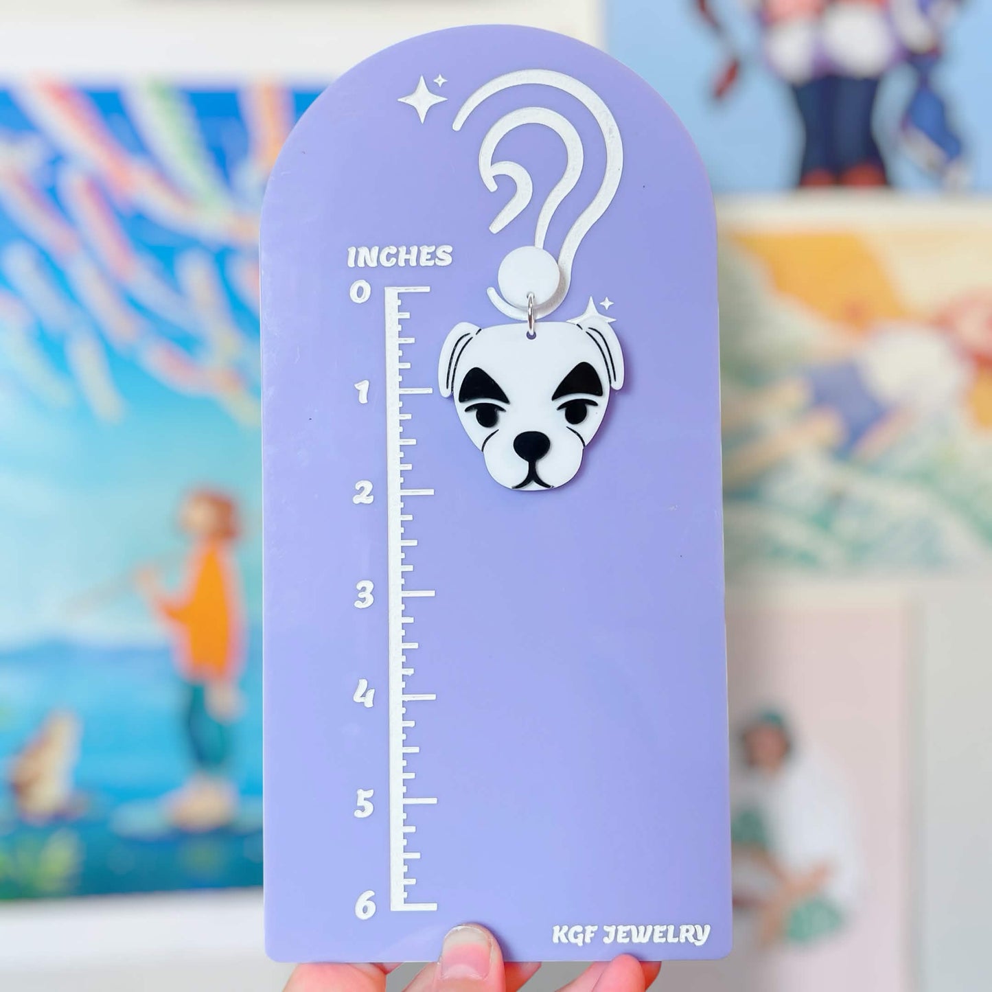 KK Slider Handmade Acrylic Statement Earrings, Keychains, Pins, Hair Clips