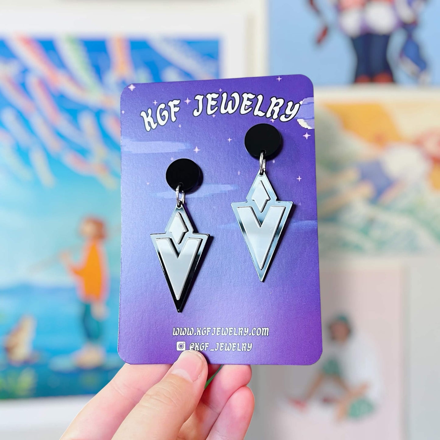 Quest Marker Video Game Handmade Acrylic Statement Earrings, Keychains, Pins