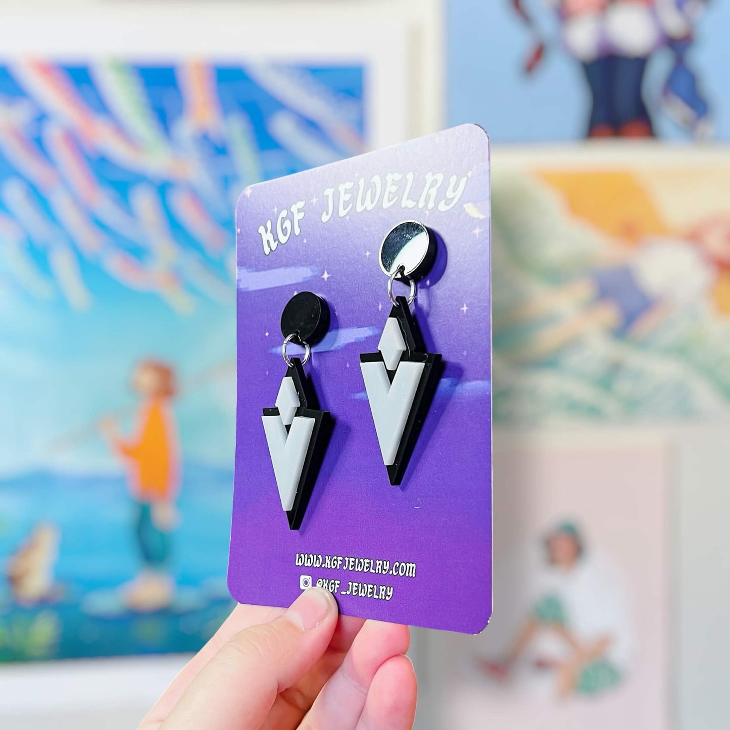 Quest Marker Video Game Handmade Acrylic Statement Earrings, Keychains, Pins