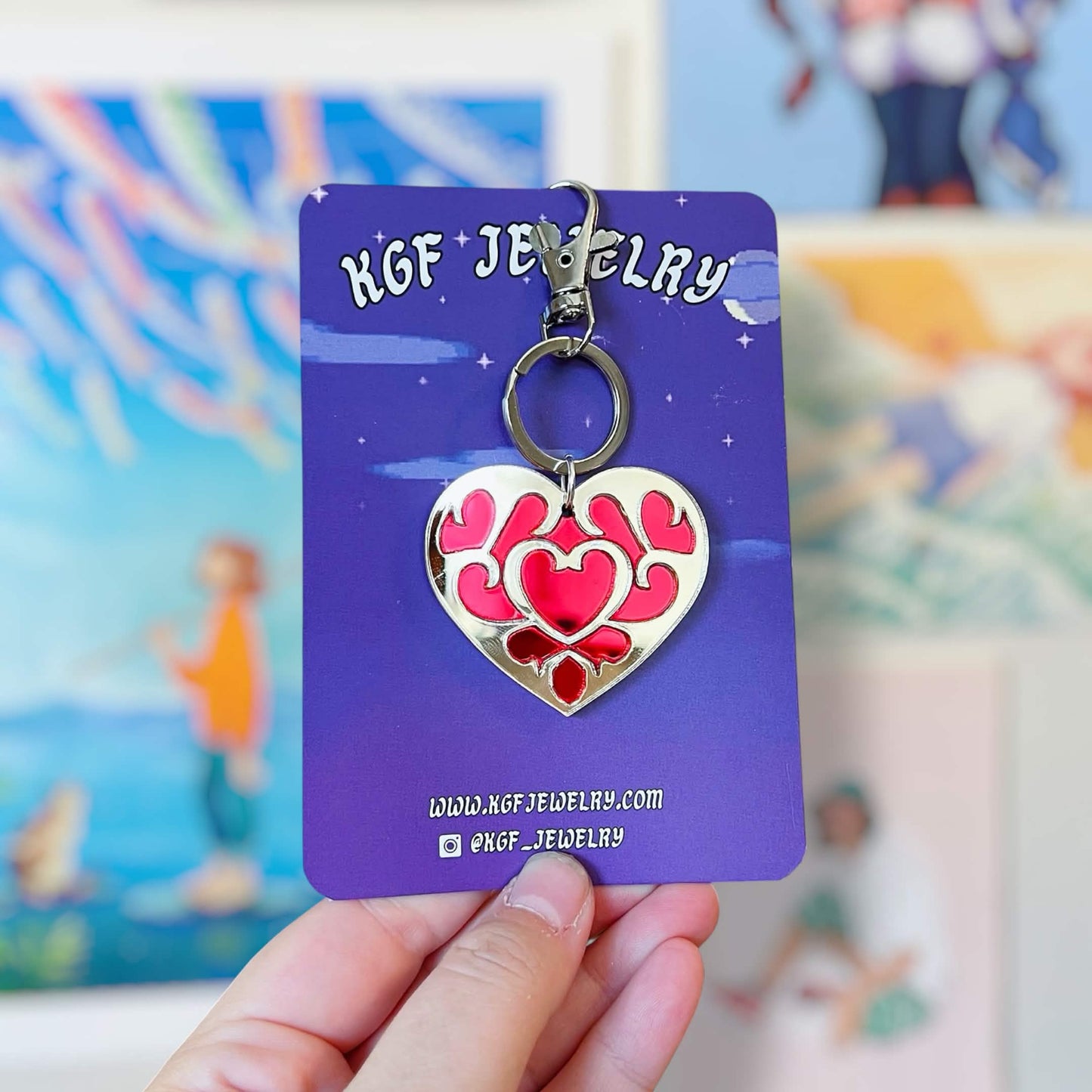 Heart Container Video Game Handmade Acrylic Earrings, Keychains, Pins, Hair Clips