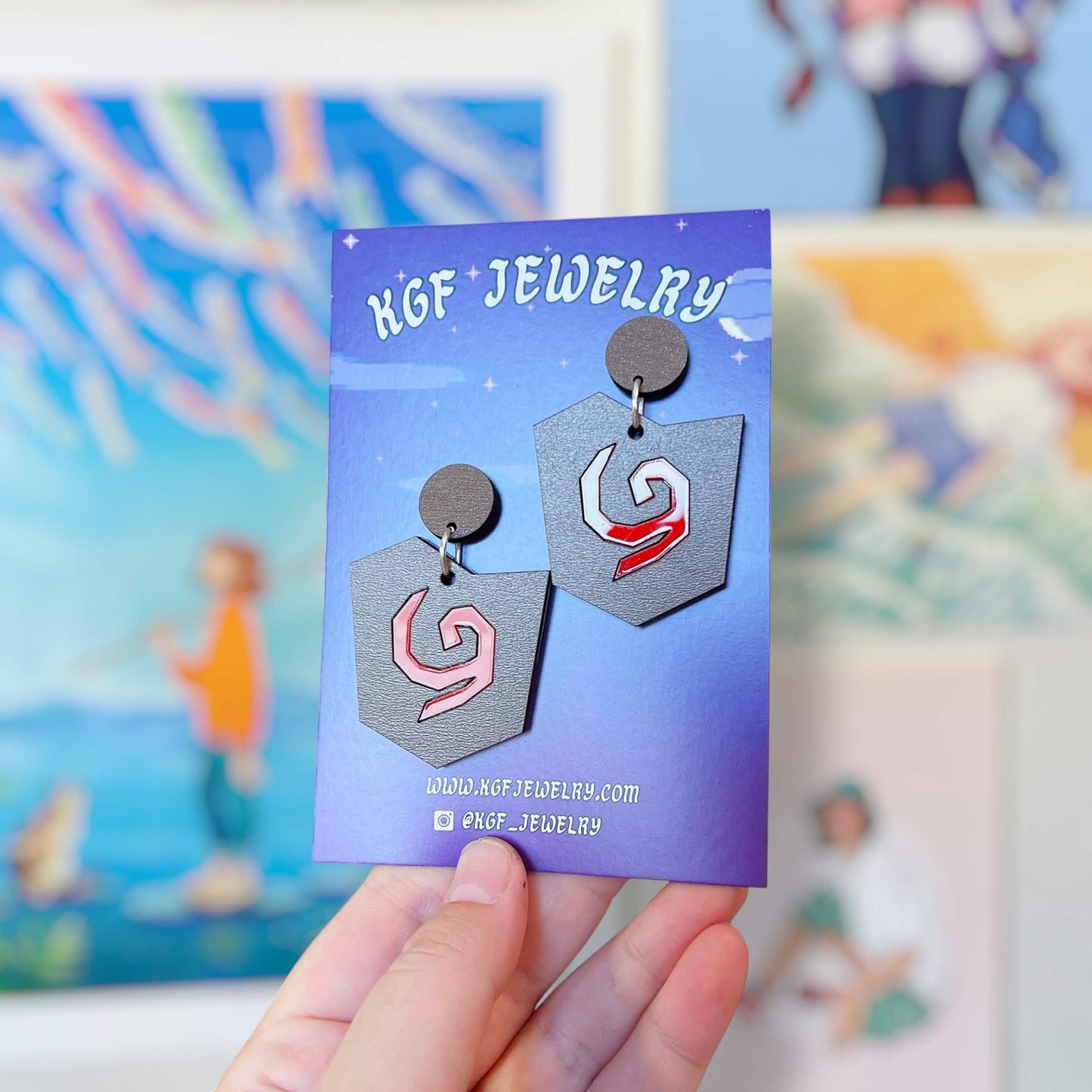 Deku Shield Video Game Handmade Acrylic Earrings, Keychains, Pins, Hair Clips