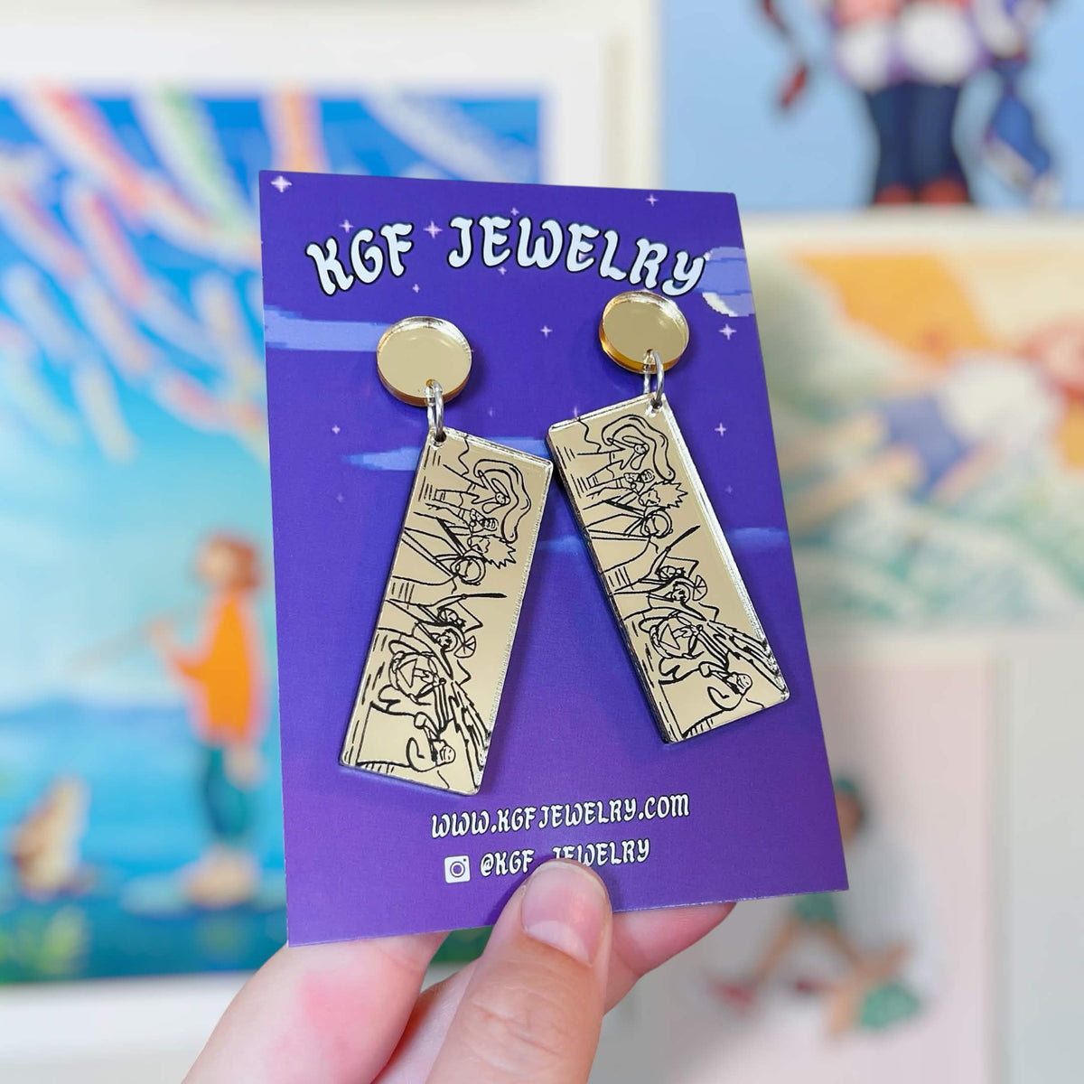 Sokka's Drawing Handmade Acrylic Statement Earrings, Keychains, Pins, Hair Clips
