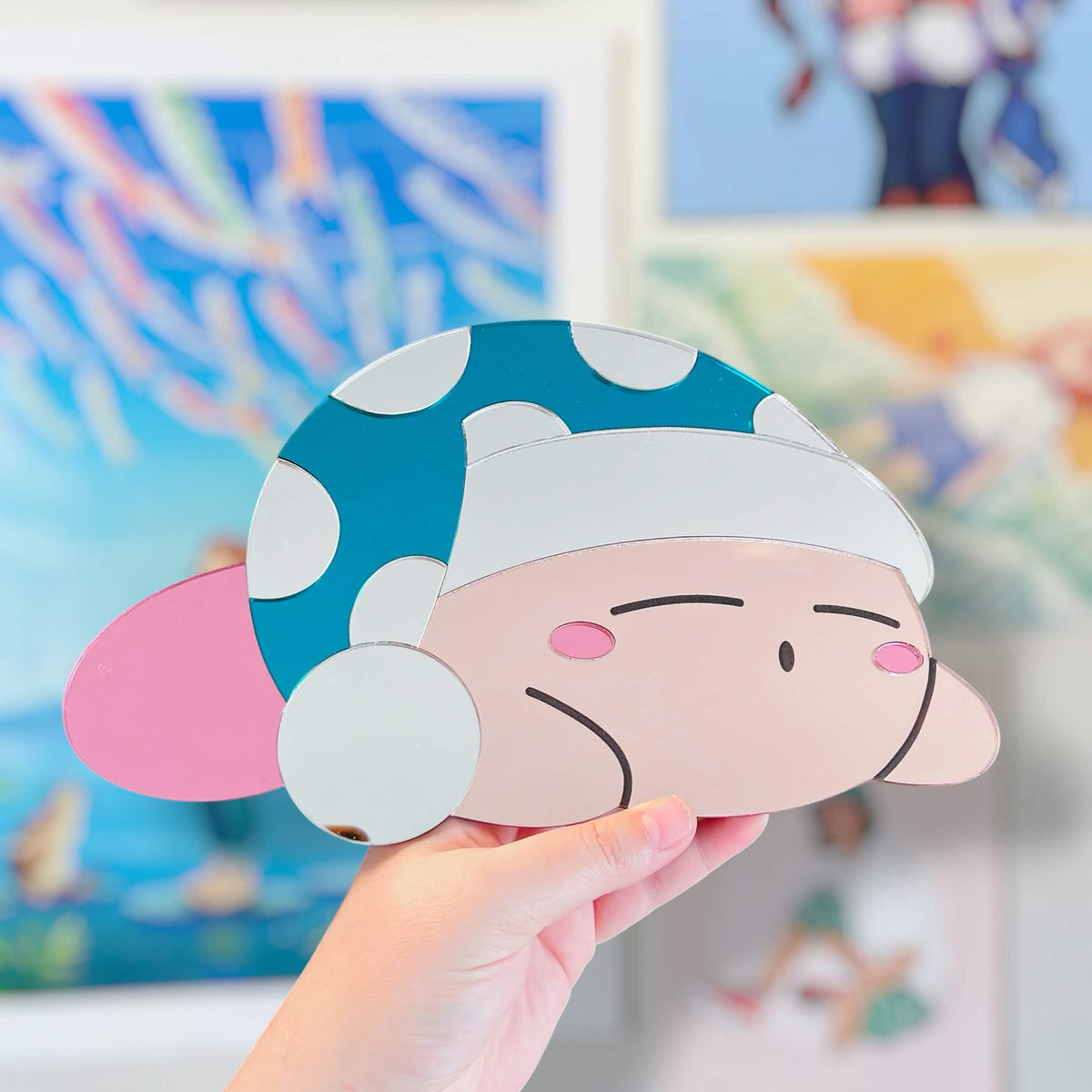 Sleepy Kirby Handmade Acrylic Wall Mirror PRE ORDER