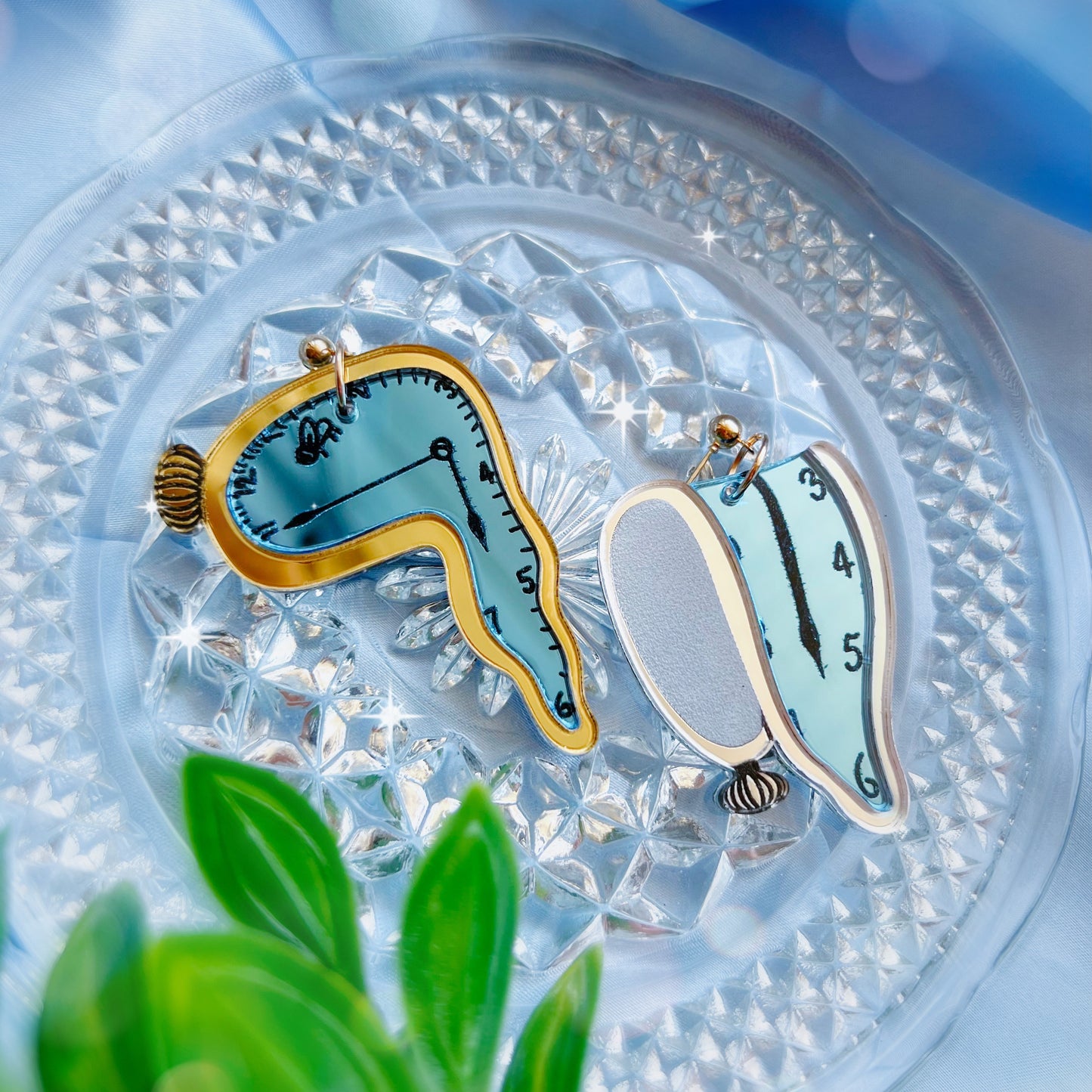 Melting Dali Clocks Acrylic Earrings