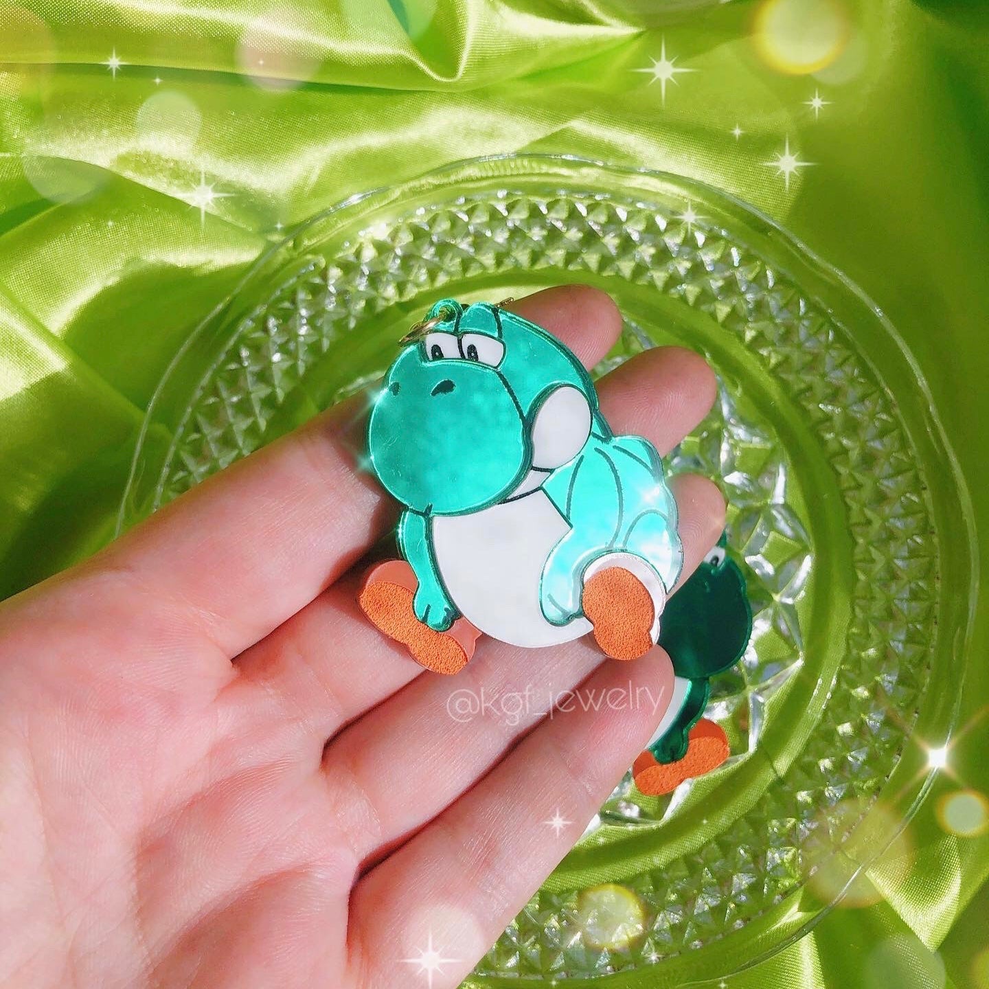 Chonky Dino Acrylic Earrings, Keychains & Pins